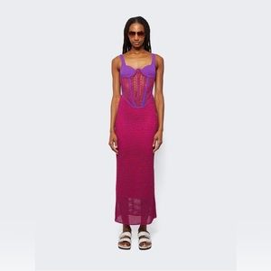 NWT DION LEE Corset Crochet Dress